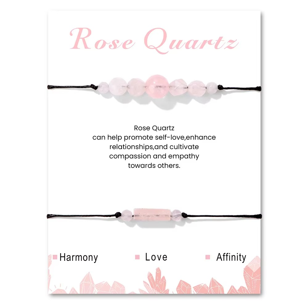 Duo Intention Rose Quartz Braided Bracelet - Love & Harmony