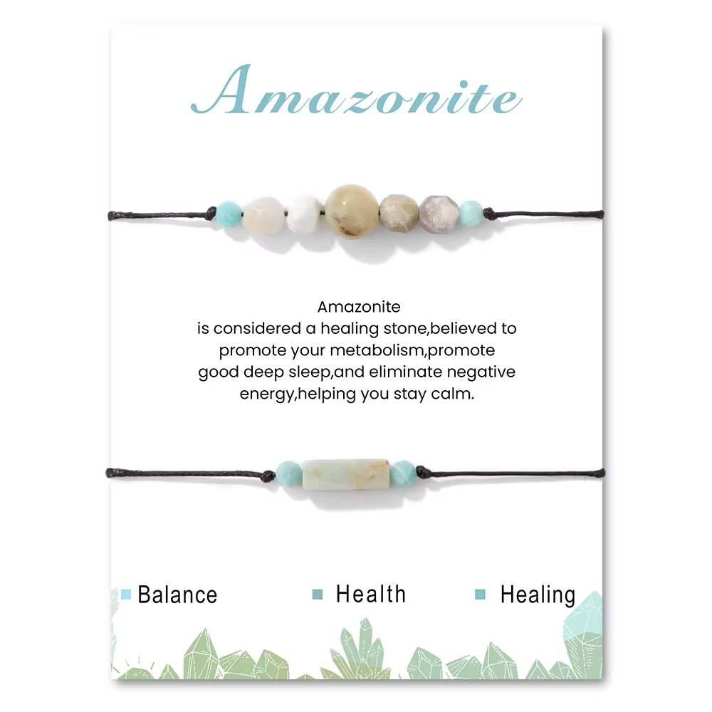 Duo Intention Amazonite Braided Bracelet - Balance & Calm