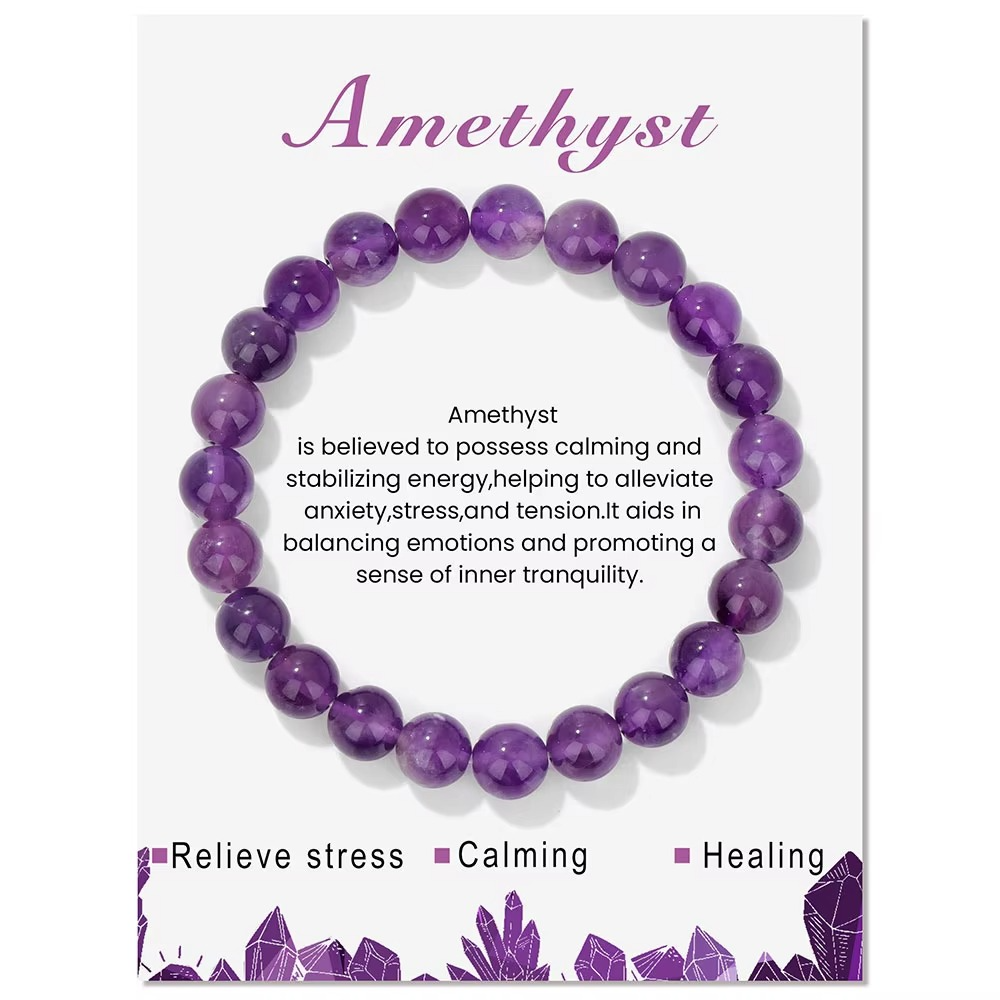 Classic 8mm Amethyst Bracelet - Tranquility & Clarity
