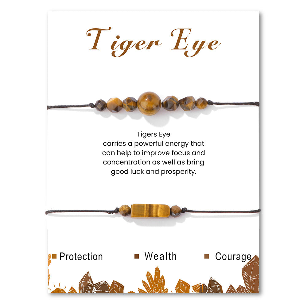 Duo Intention Tiger's Eye Braided Bracelet - Focus & Drive