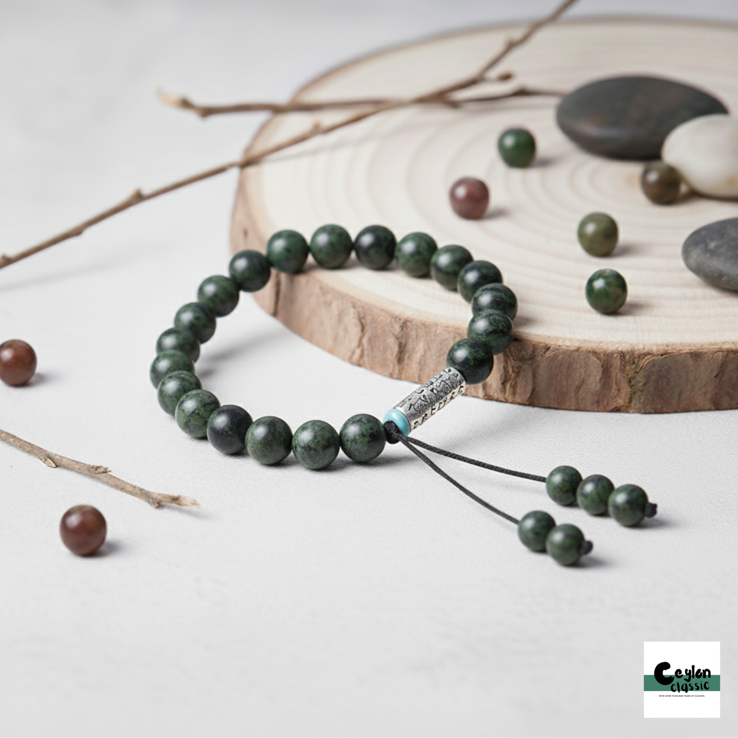Earth Traveler Kambaba Jasper Charm Bracelet - Grounding & Calm