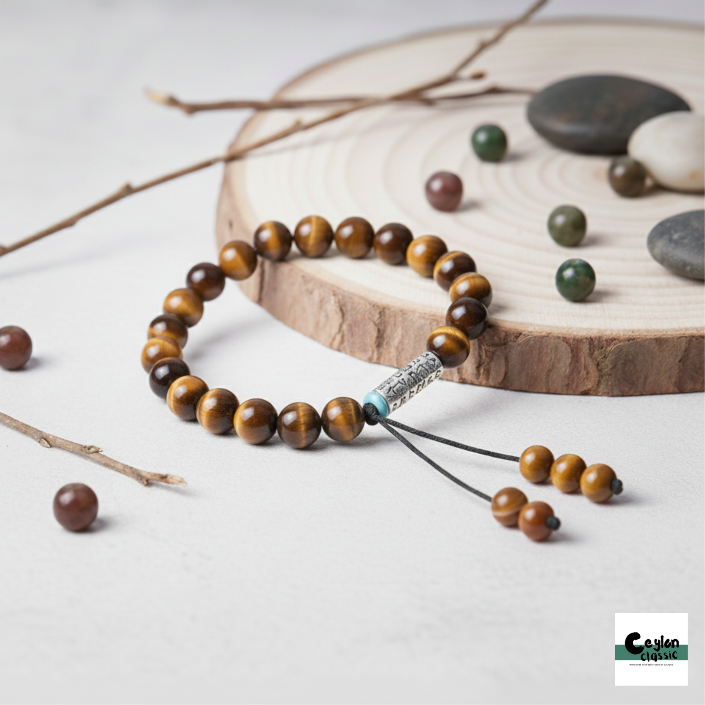 Earth Traveler Yellow Tiger's Eye Charm Bracelet - Focus & Prosperity