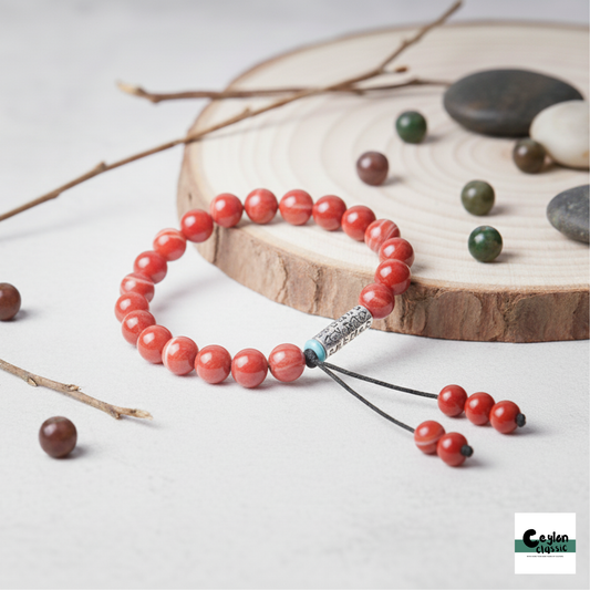 Earth Traveler Red Stripe Agate Charm Bracelet - Vitality & Passion